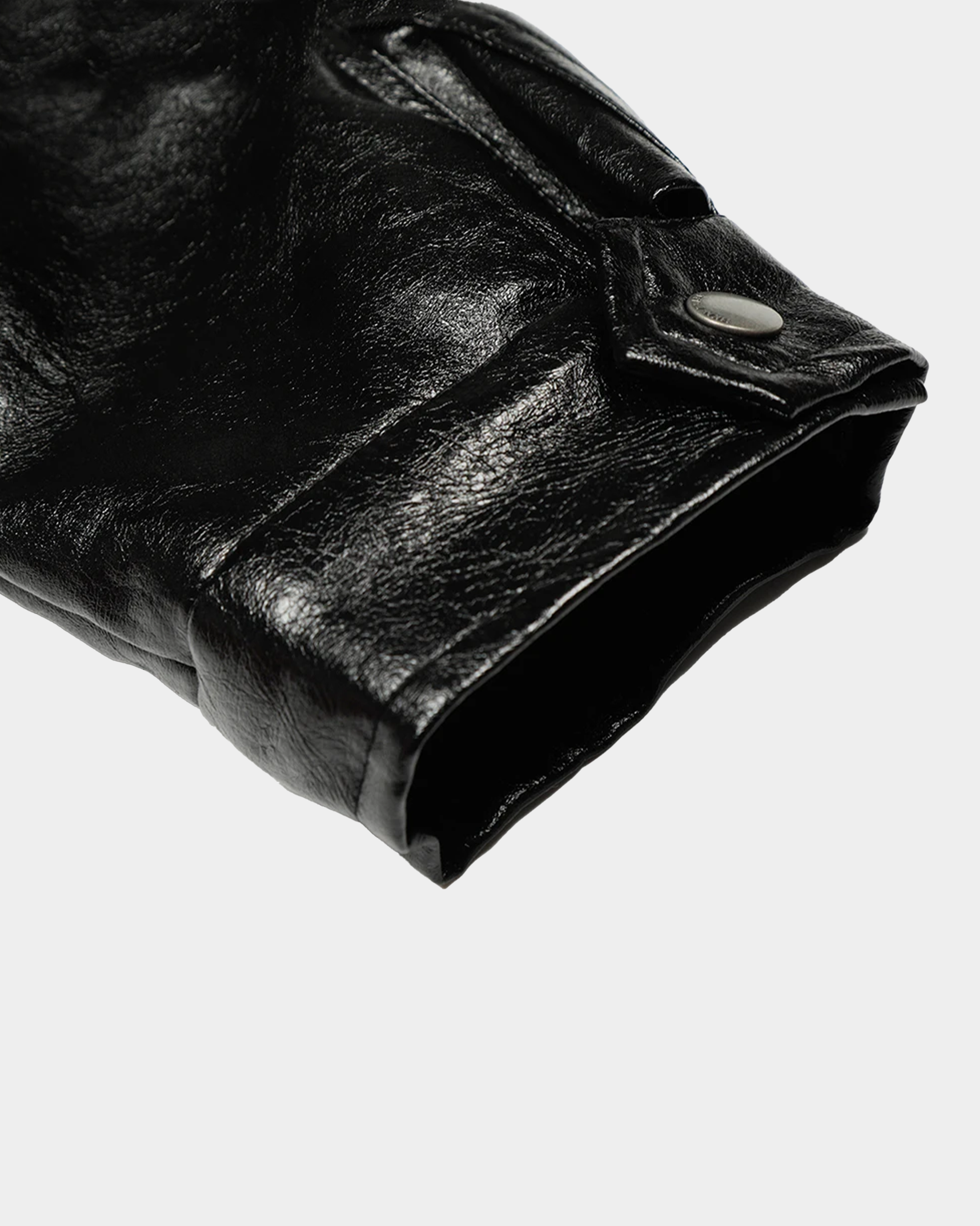 Glossed Leather Bomber - VELMONTU