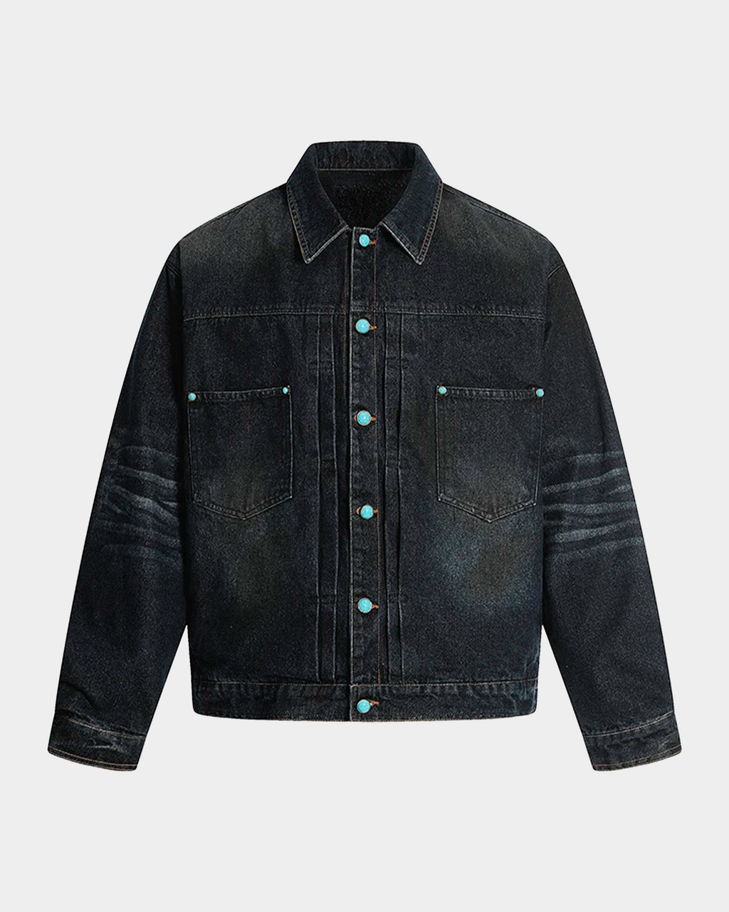 Washed Indigo Denim Jacket - VELMONTU