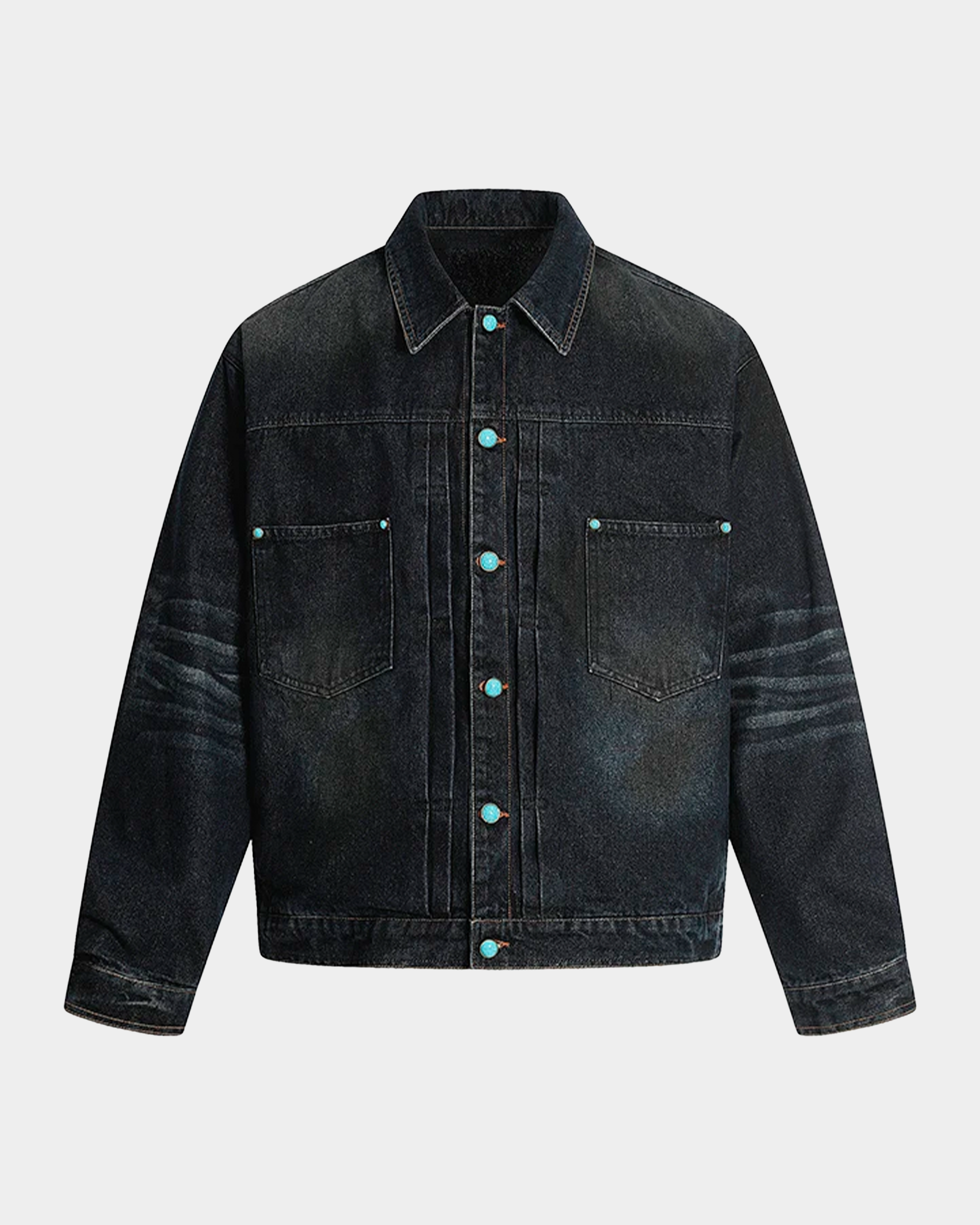 Washed Indigo Denim Jacket - VELMONTU
