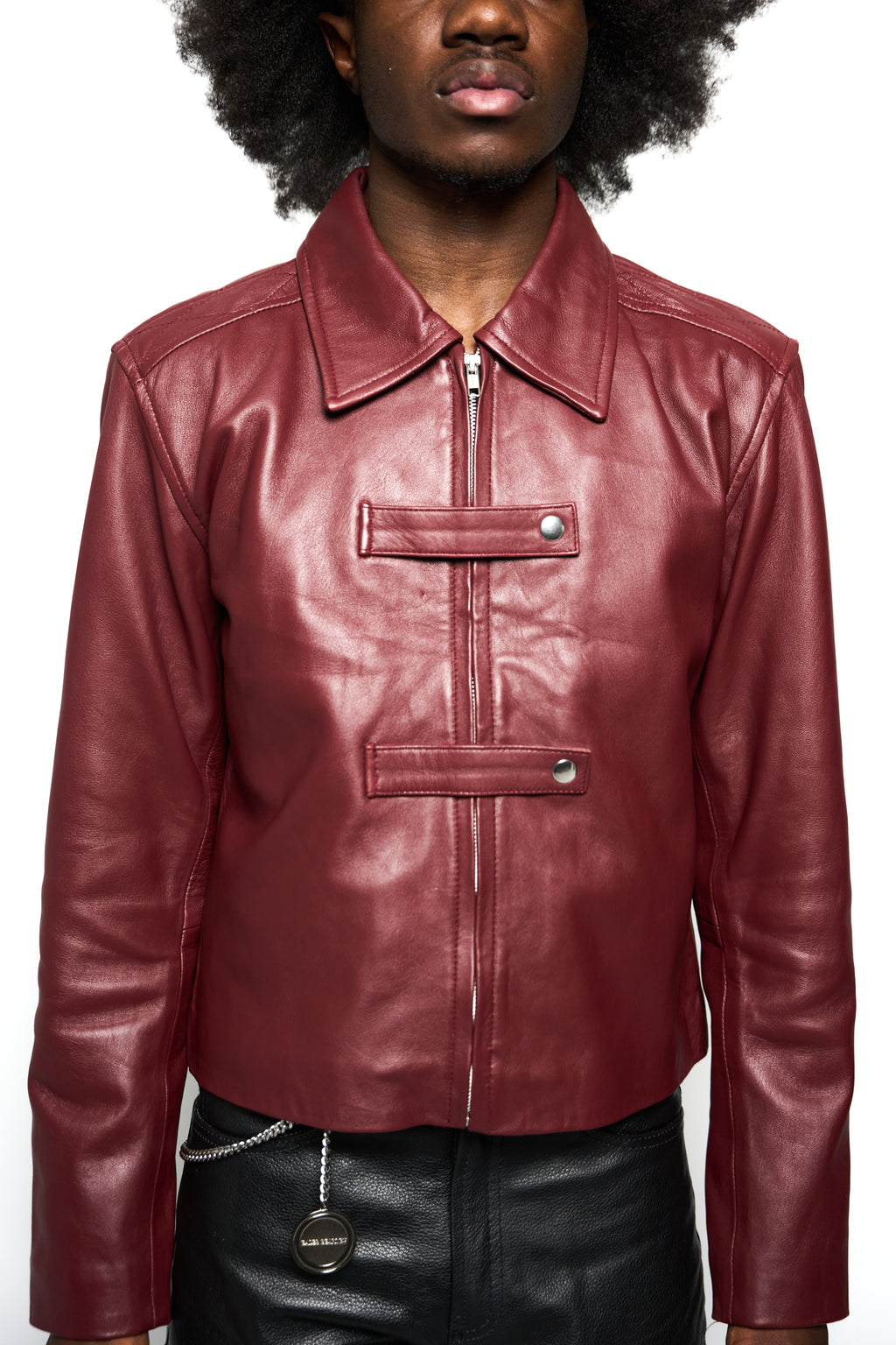 Maroon Strapped Jacket - VELMONTU
