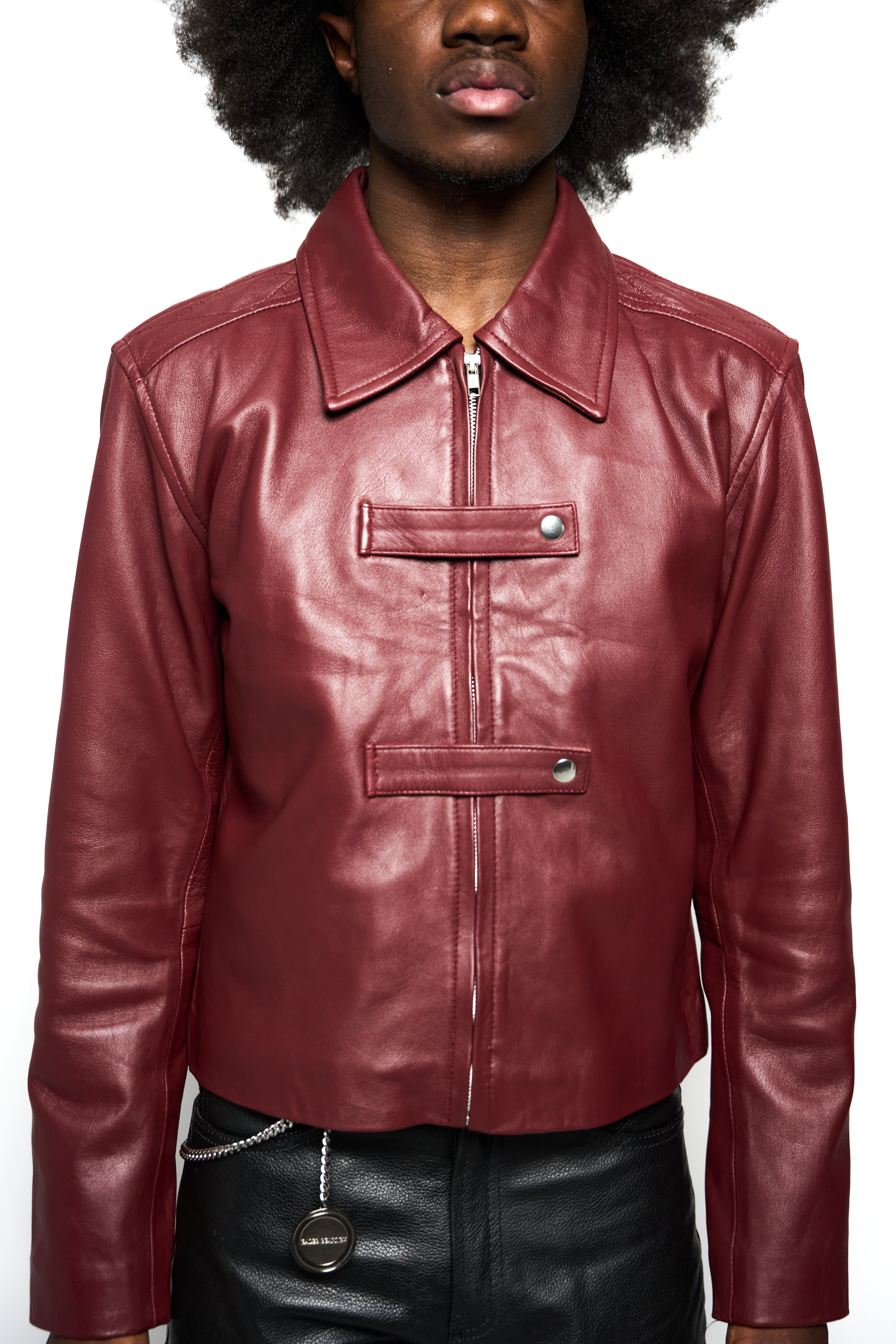 Maroon Strapped Jacket - VELMONTU
