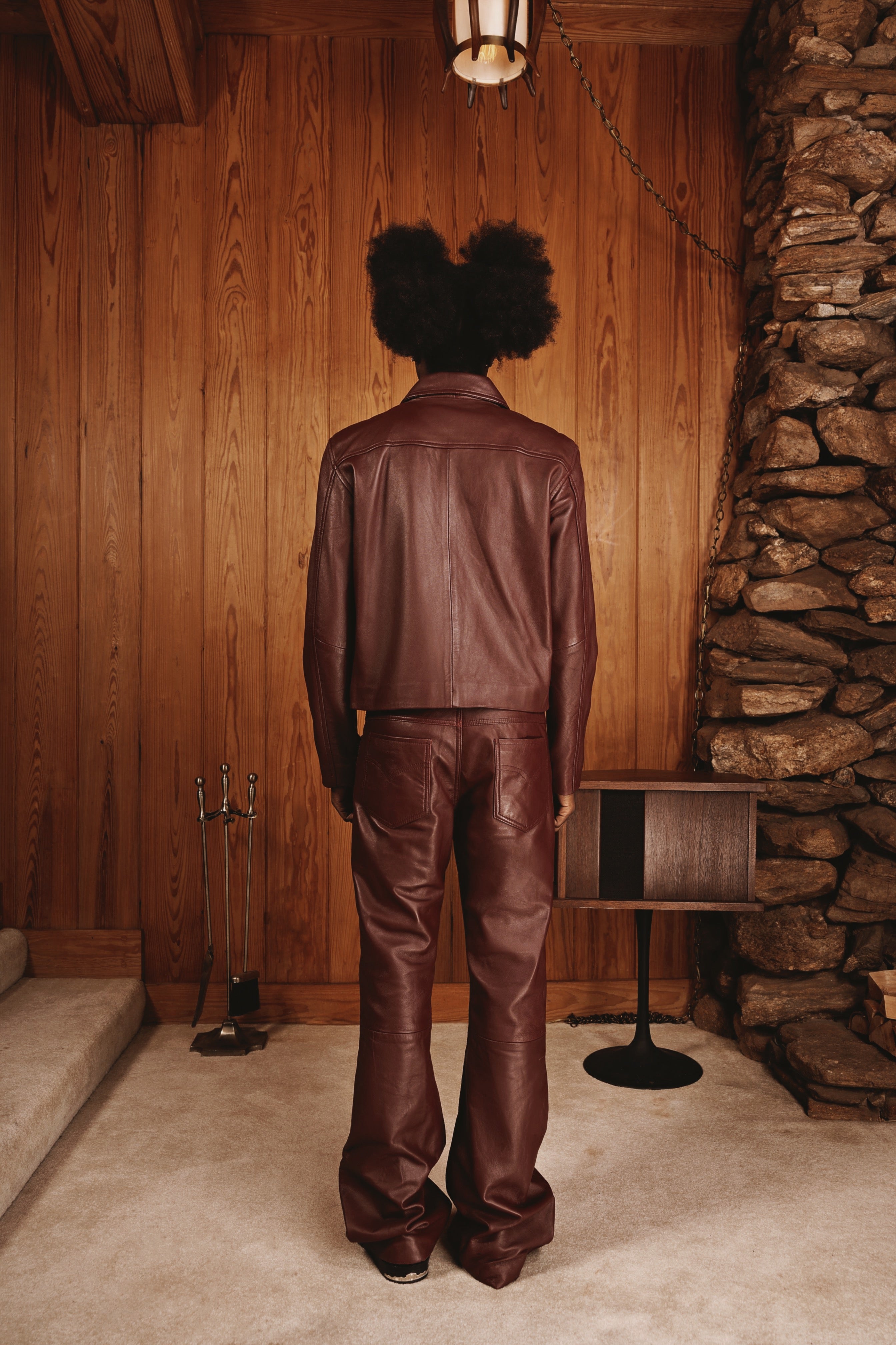Maroon Leather Pants - VELMONTU