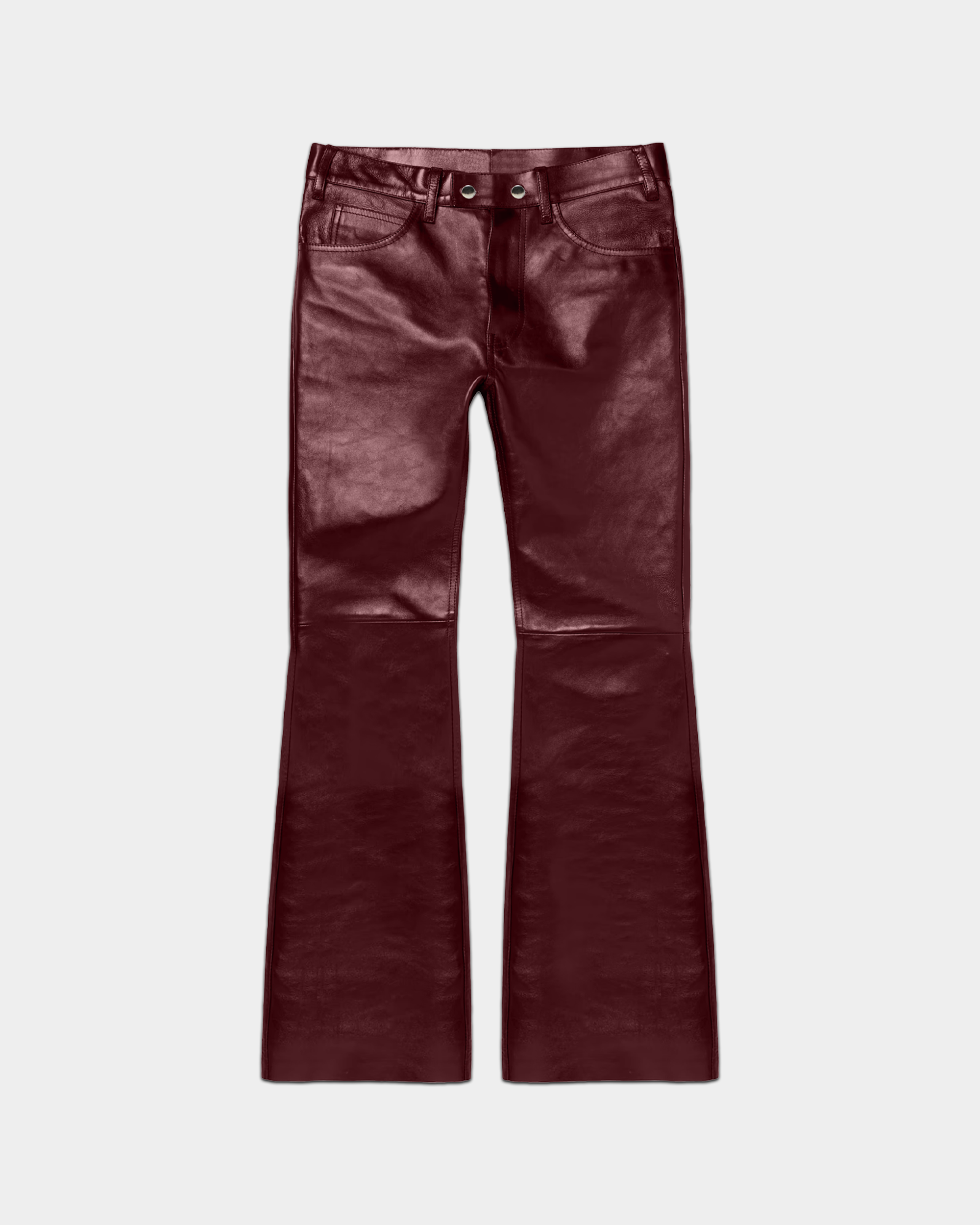 Maroon Leather Pants - VELMONTU