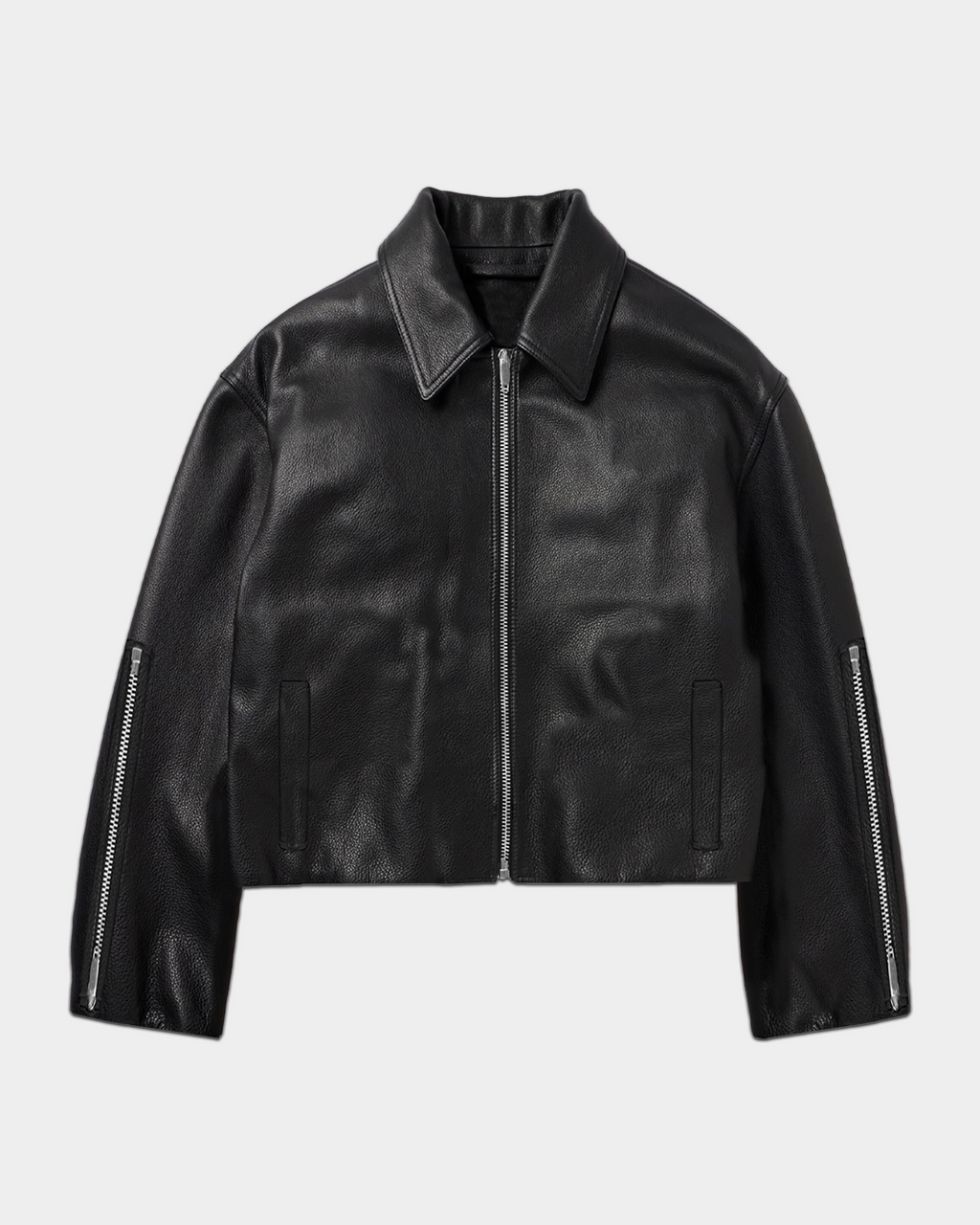Zipped Leather Jacket - VELMONTU
