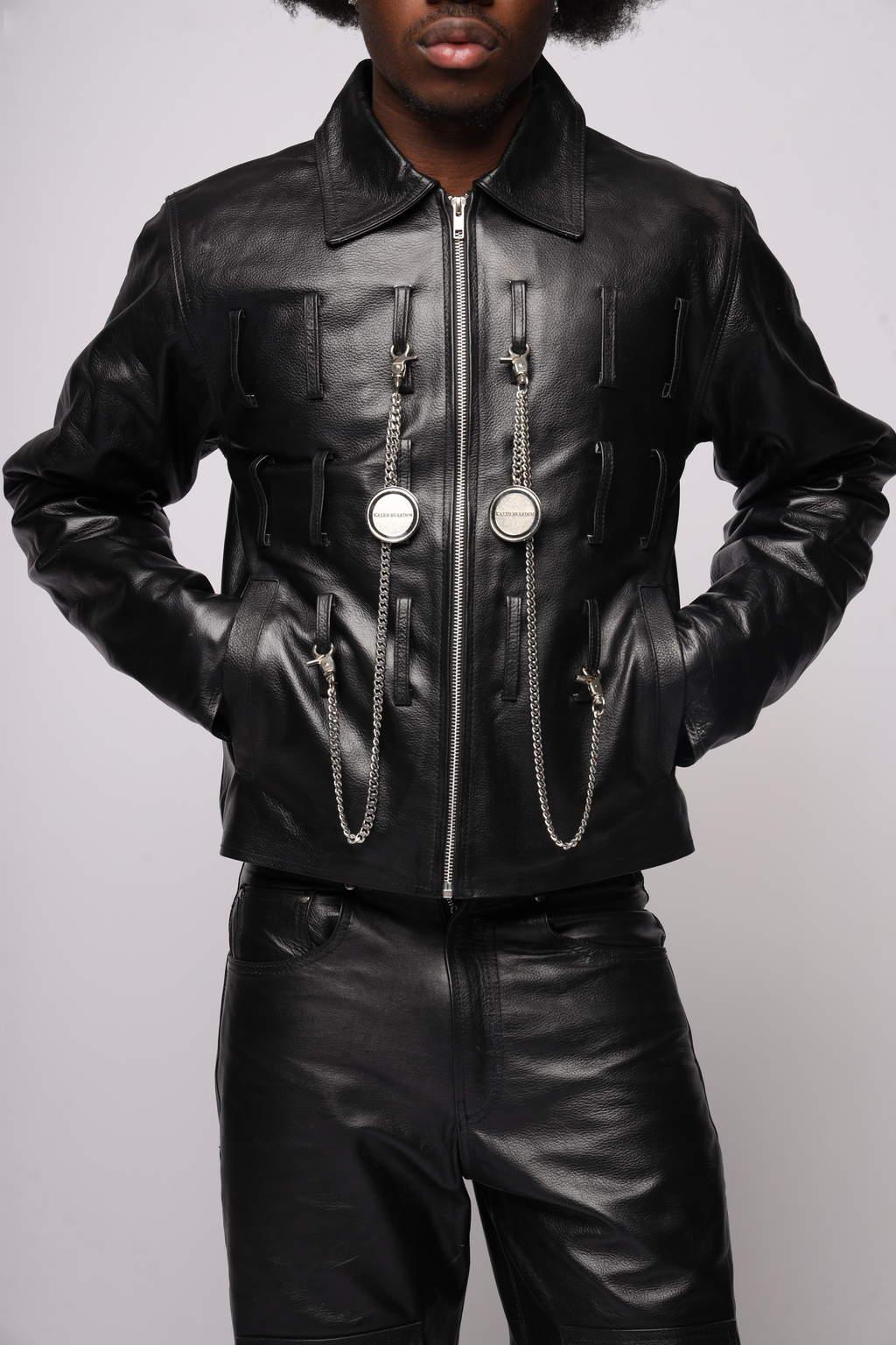 Looped Leather Jacket - VELMONTU